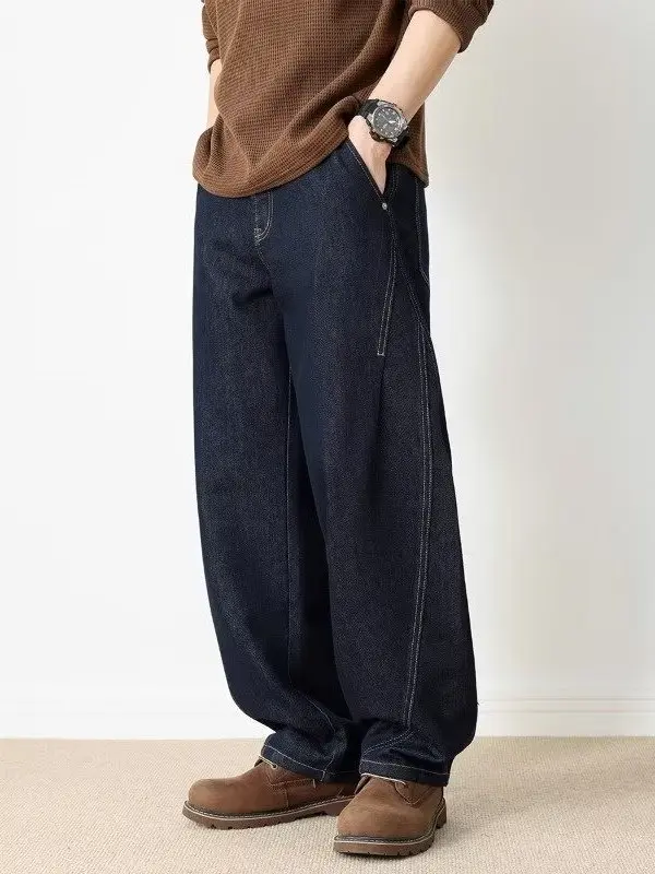 

Retro Straight Leg Men's Jeans Casual Loose Fit American Sle Autumn Winter New Arrival Denim Pants Youth Faion