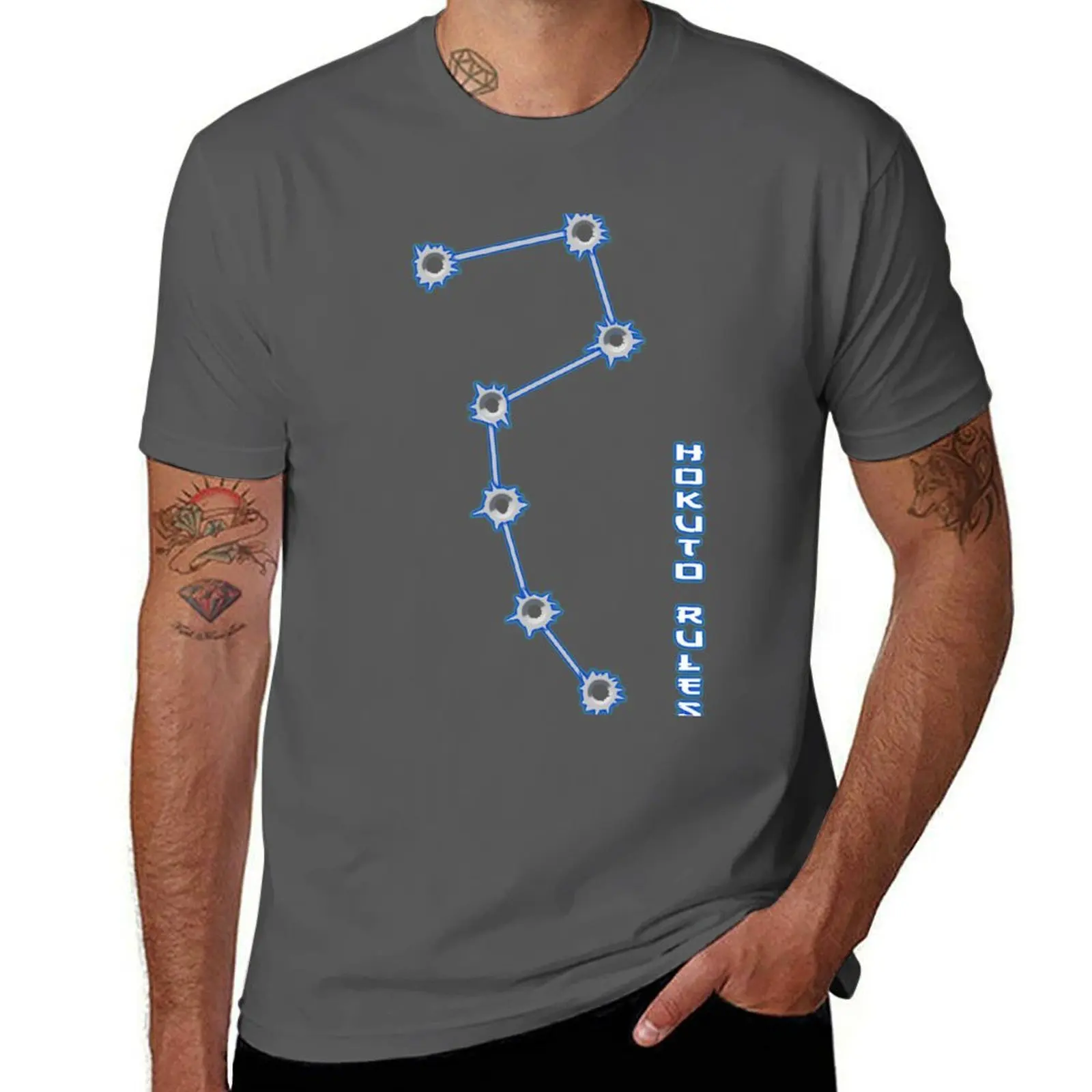 Ken Shiro, seven scars of hokuto no ken T-Shirt Casual Simple Design Short Sleeve Shirt