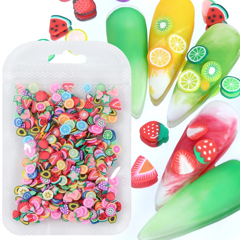 10g Cute Fruits Polymer Clay Slices Sprinkle For Resin Molds Filling Lemon Strawberry DIY Accessories Spring Keychains Making