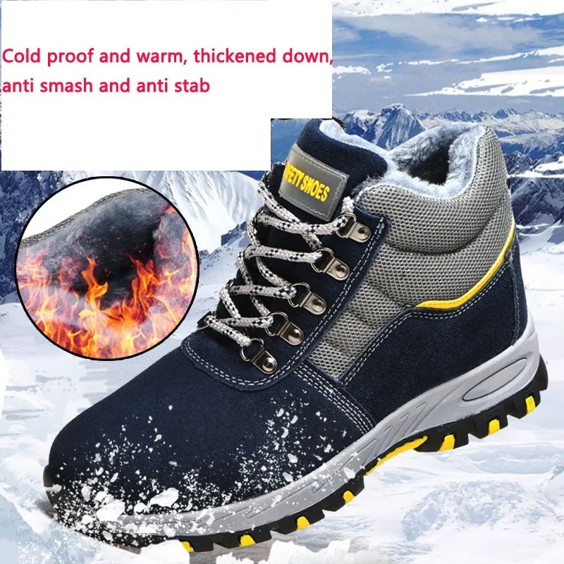 Nieuwe Winter Plus Katoen Veiligheidsschoenen Mannen Anti Smashing En Anti Piercing Anti-Slip Werkschoenen Zapatos De seguridad Mujer