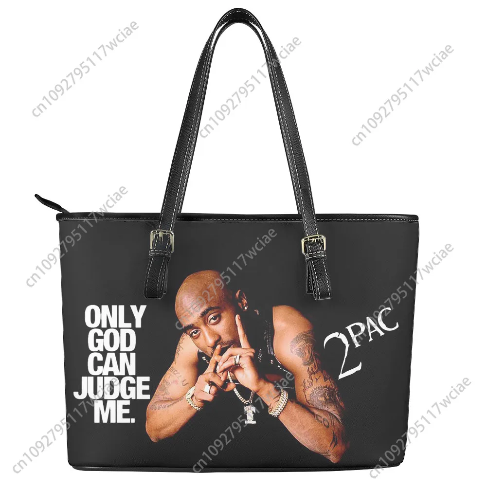 

Tupac Rapper 2PAC Custom Handbag Womens Hip Hop Mens Personalized Tote Bag Shoulder Bag Business Leather Purse Travel Bag Gift