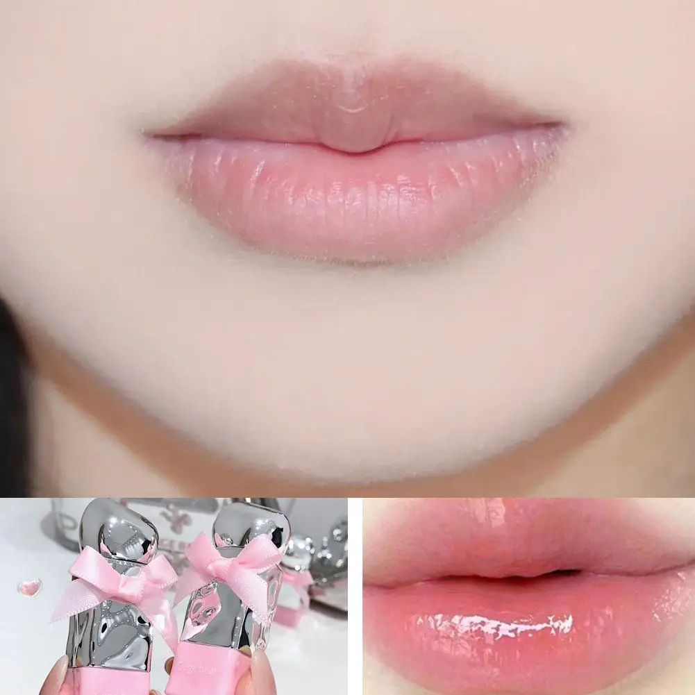 Brillo de labios de cristal con luz de agua, brillo de labios líquido, brillo de labios nacarado, rosa, Mini aceite, brillo de maquillaje Kawaii, Q5F6