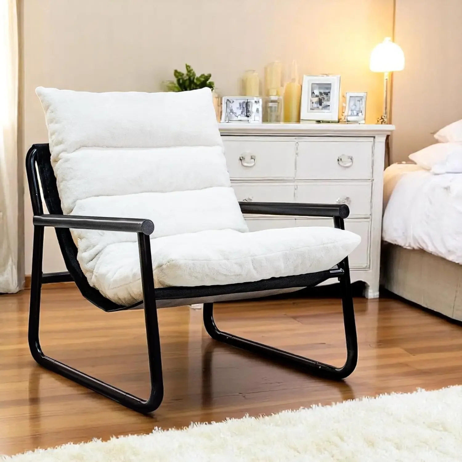 

Plush Modern Accent Chair Set of 2 or Single Comfy Chair for Bedroom — Ergonomic Lounge Chair with Stylish Upholstery,