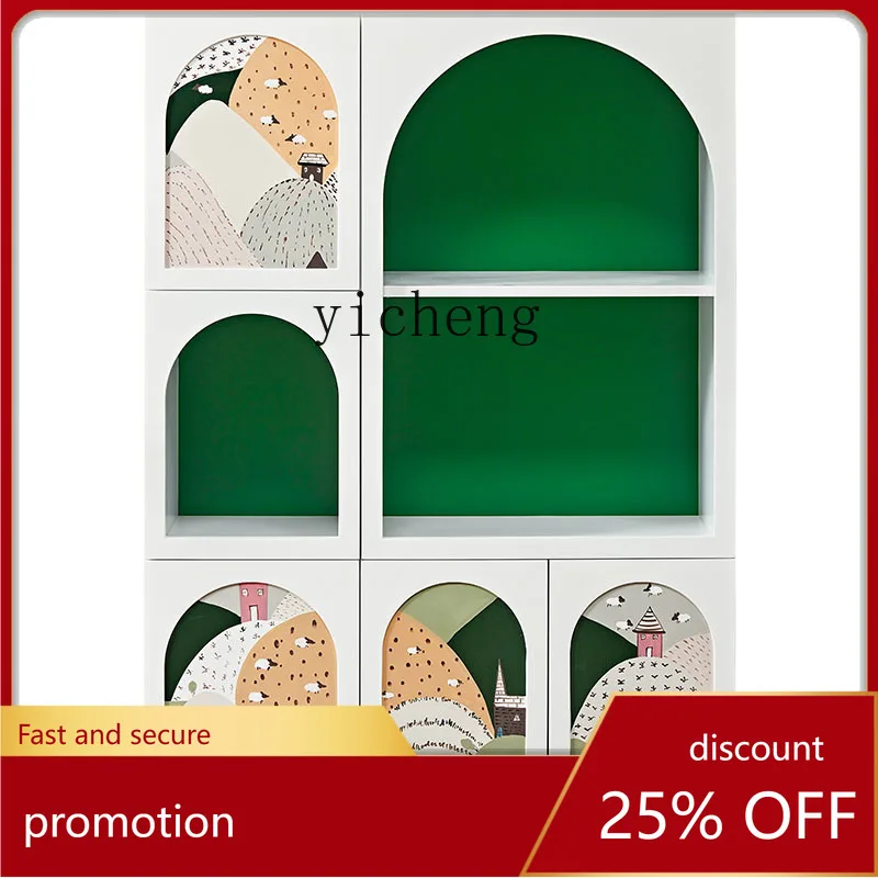

CZ Style Cartoon Painted Arch Children's Room Showcase Cave Cabinet Display Cabinet Bookcase