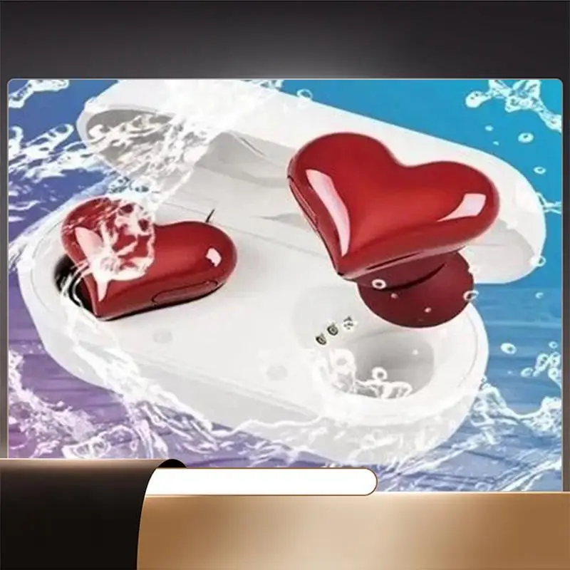 

Love Bluetooth Headset Waterproof Easy Pairing Continuous Portable In-Ear Noise Cancelling Heart Headset, Purple Easy To Use-X64