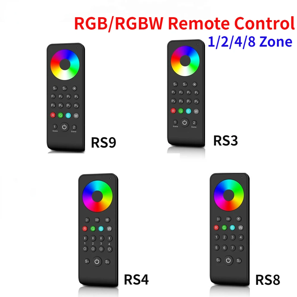 

Good Price 1/2/4/8Zone 2.4G RF RGB/RGBW Remote Controller Switch Adjustment Touch Color Wheel Remote Dimmer For LED Strip Lights