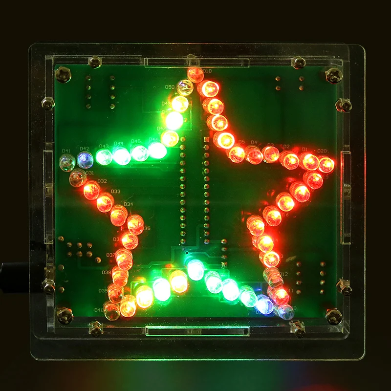 Kit elektronik DIY LED Pentagram lampu air solder proyek praktek komponen las keterampilan Las pelajar batang kereta