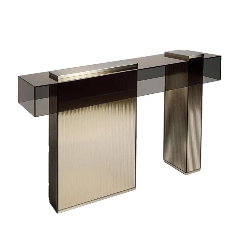 Light luxury style, Italian porch cabinet, creative end view table, stainless steel square table