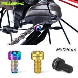 2pcs RISK Bike M5x9mm Front & Rear Derailleur Cable Bolt Titanium Alloy Bicycle Shifter Line Wire Fixed Screw