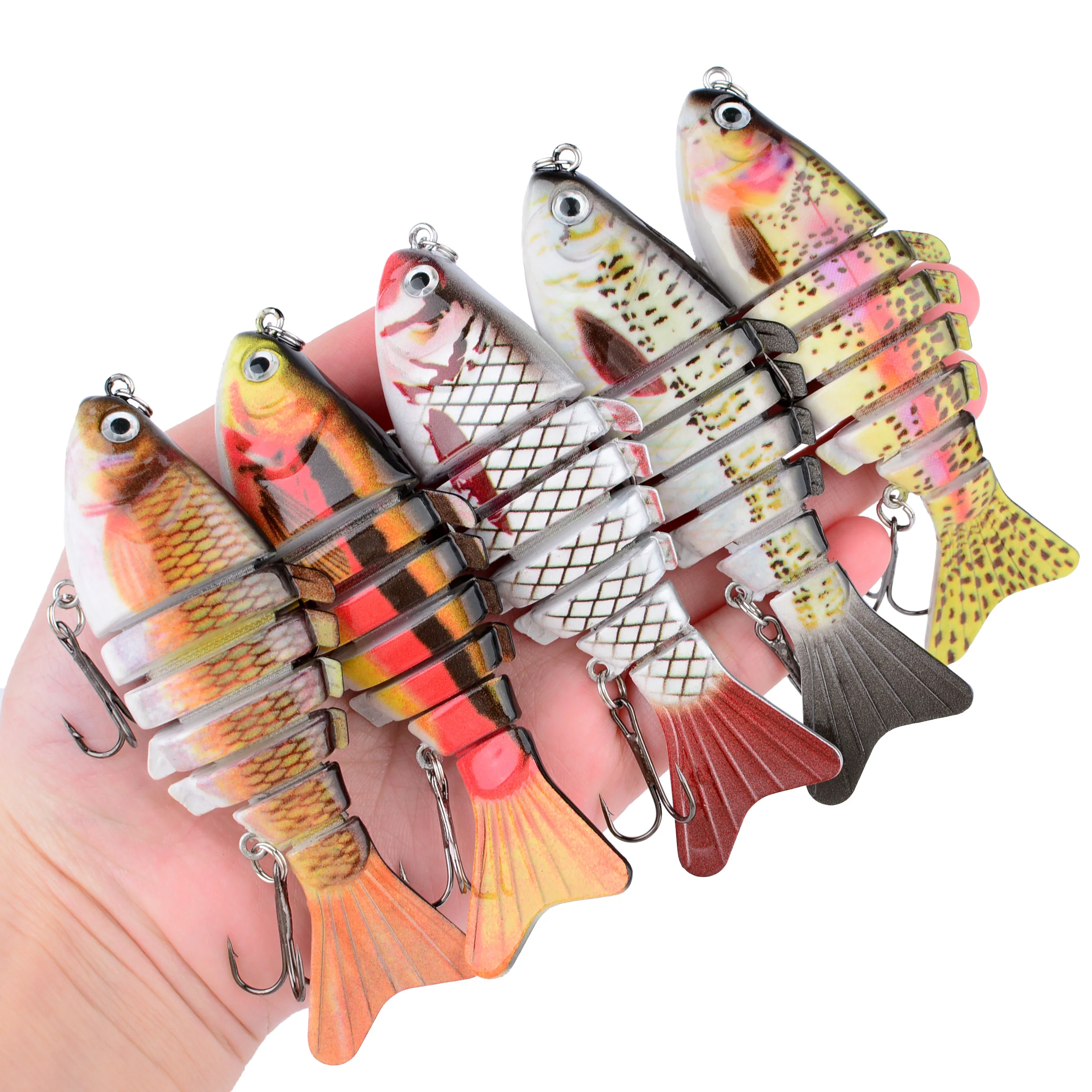 1pc Multi-Segment Plastic Hard Lure 9.5cm 14.5g 7-Segment Bio-Mimetic Lure Long-Cast Wobbling Lures Portable Fishing Gear