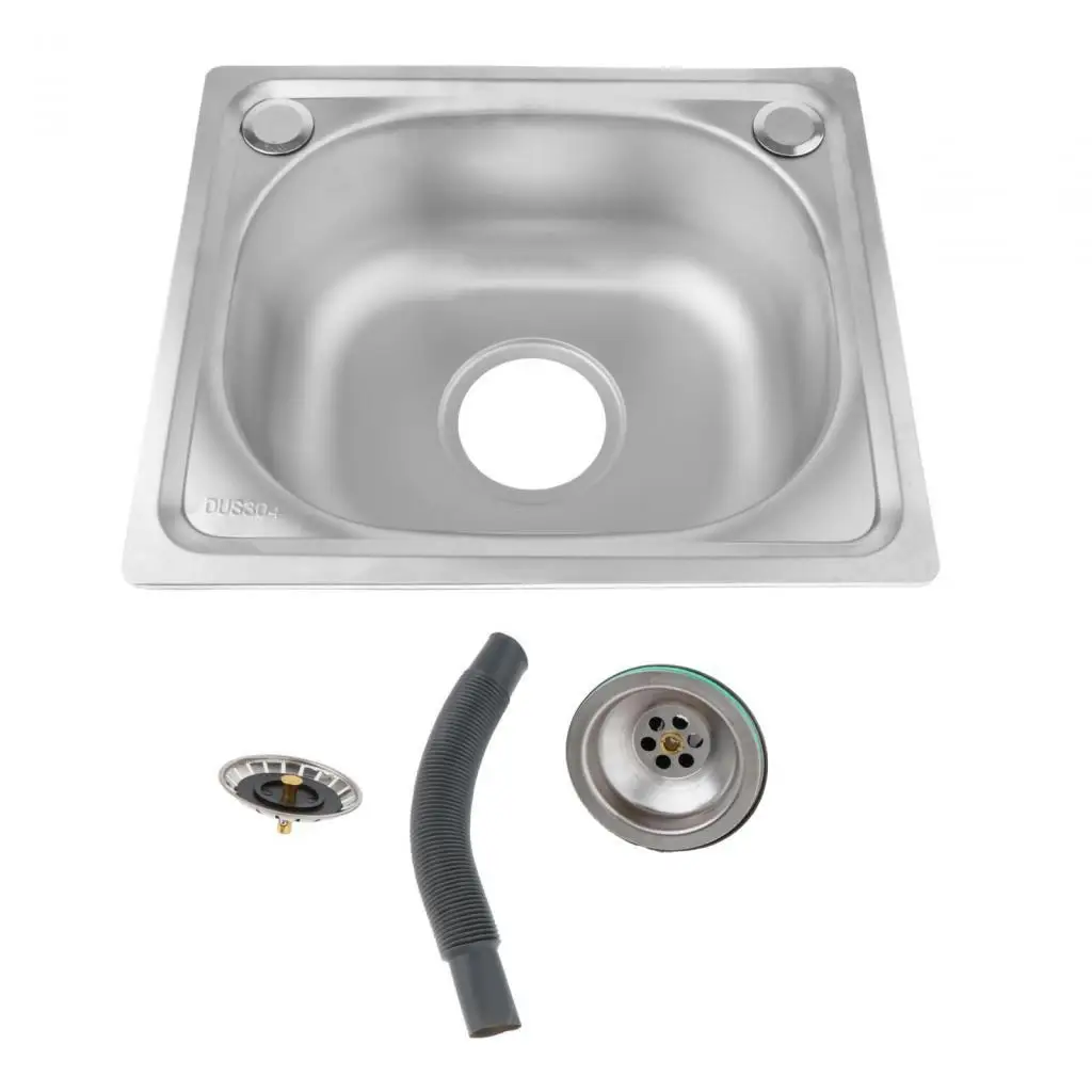 

Drop in Kitchen Sink Set with Strainer Hose Deep Basin Kitchen Sink Basin Single Bowl for Toilet Washroom Dining Room Restaurant