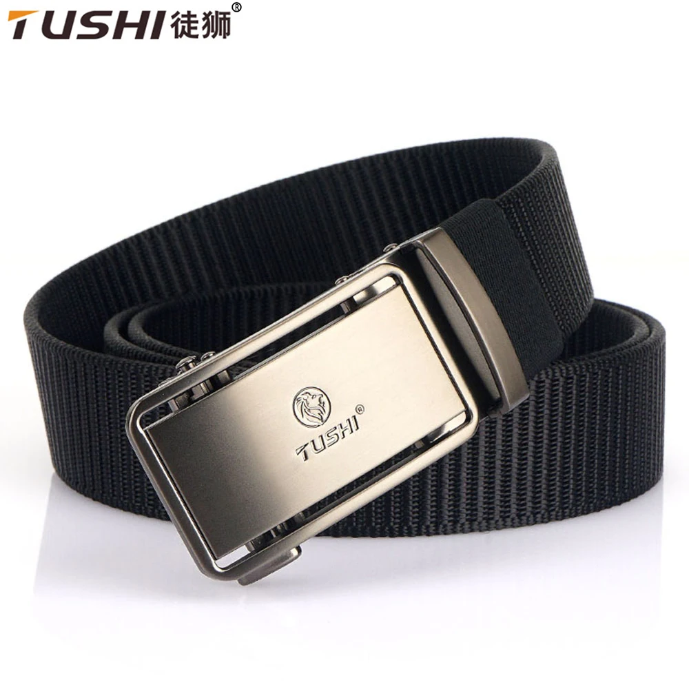 TUSHI New Nylon Automatic Buckle Men Belt Outdoor Tooling Jeans Canvas Waistband High Quality Casual Tactical Belt for Men