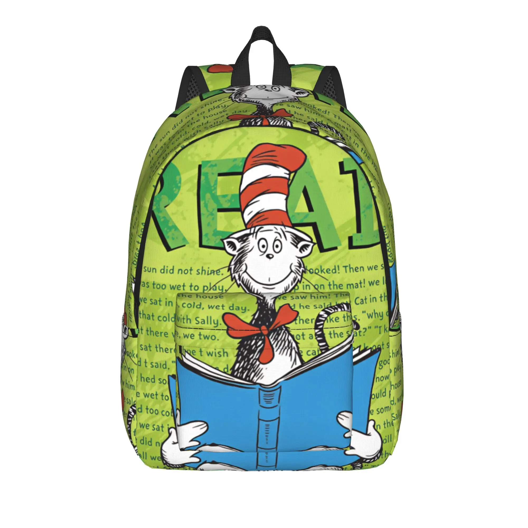 Dr Seussed Characters Read Amazing  Backpack  Men Polyester Hiking Backpacks Durable Novelty High School Bags Rucksack