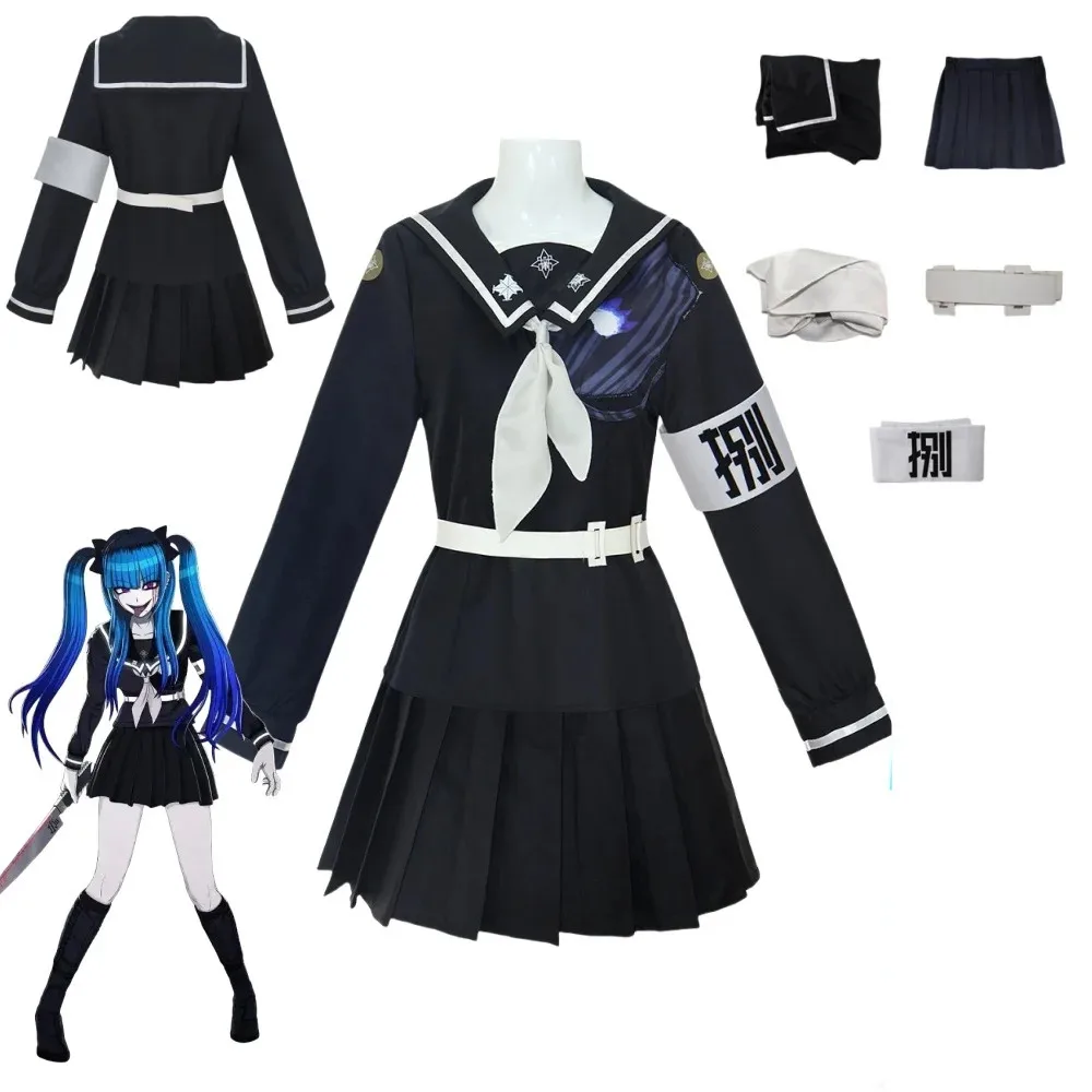 

Amemiya Darumi Косплей Игра The Hun-dred Line -Last Def-ense Academy - Костюм Аниме Черная Короткая Юбка Комплект