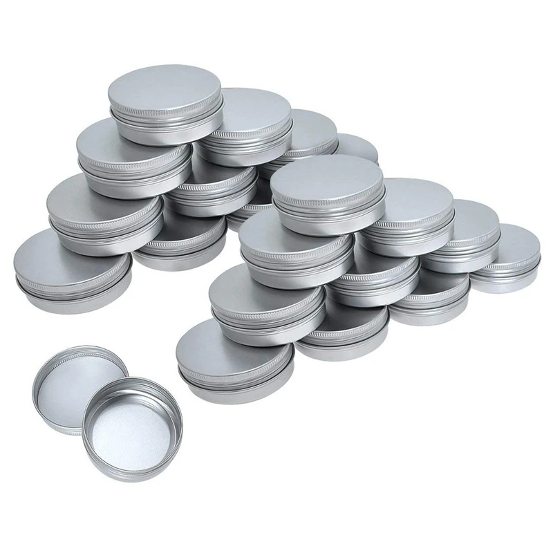 80X Screw Top Round Aluminum Tins Cans - Aluminum Screw Lid Round Tin Container Bottle