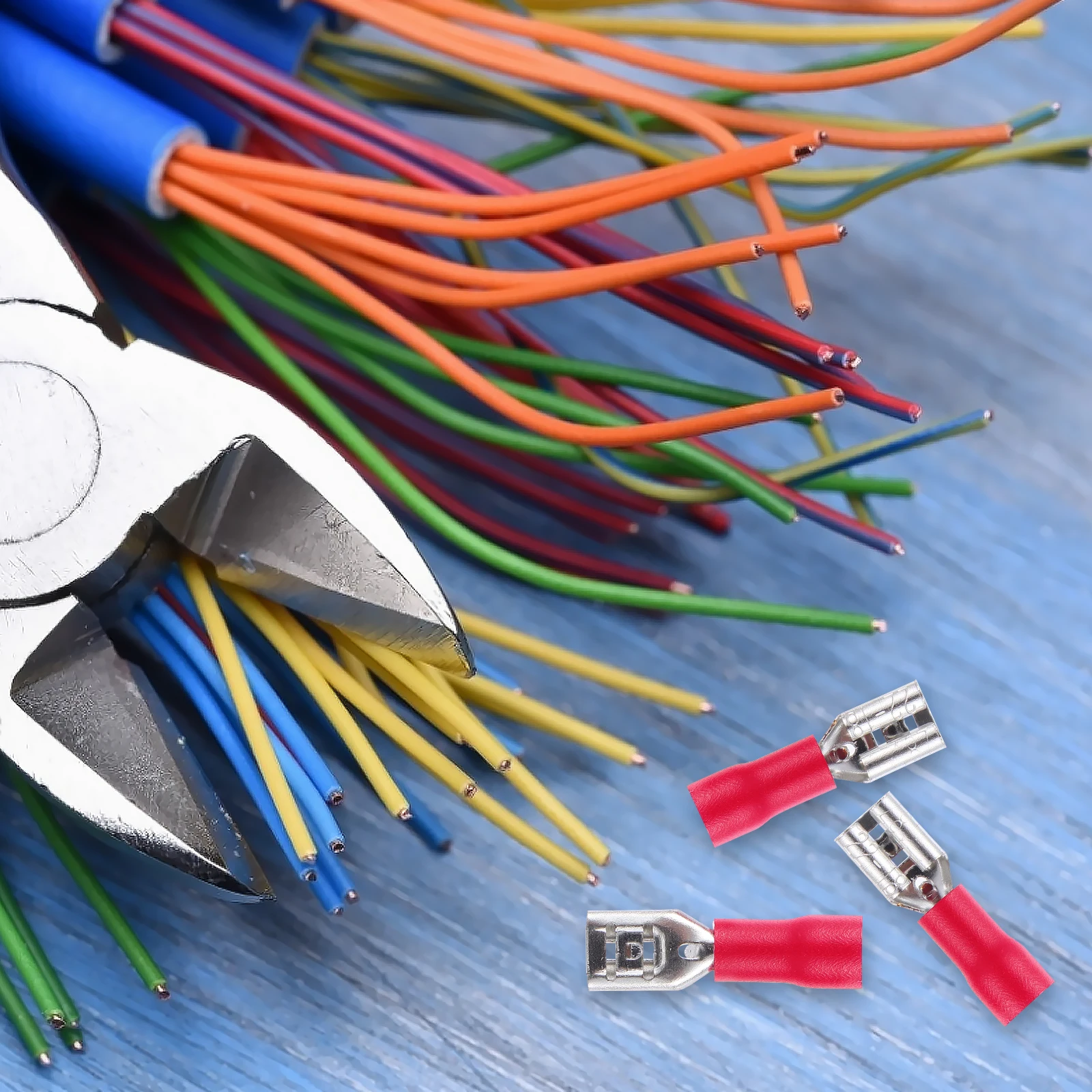 

200pcs Pre Insulated Female Spring Connectors Electrical Devices Red Crimp Terminals Wire Spade Copper Home Vehicle