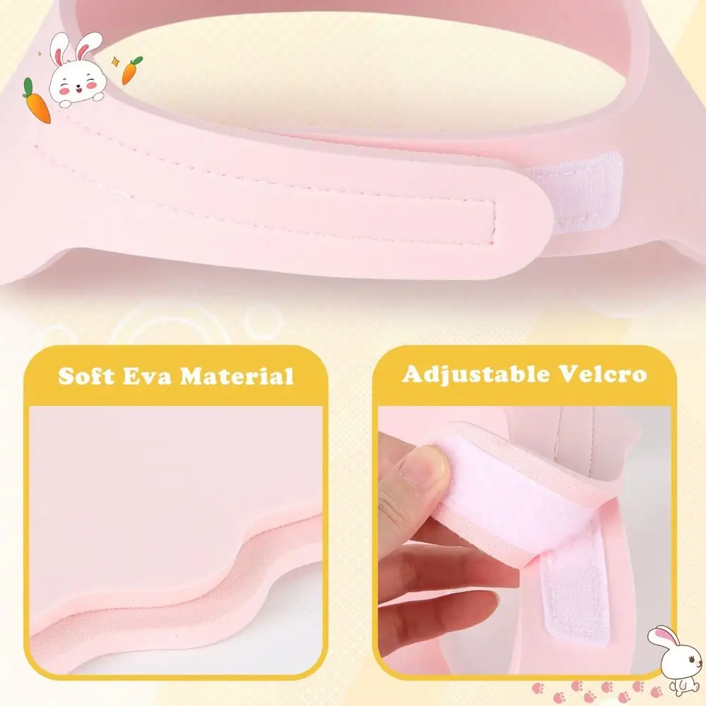 หมวกอาบน้ำเด็กแบบใหม่ลายการ์ตูน หมวกคลุมผม EVA ป้องกันหูและดวงตา หมวกกันน้ำแบบปรับได้ นุ่มสบาย