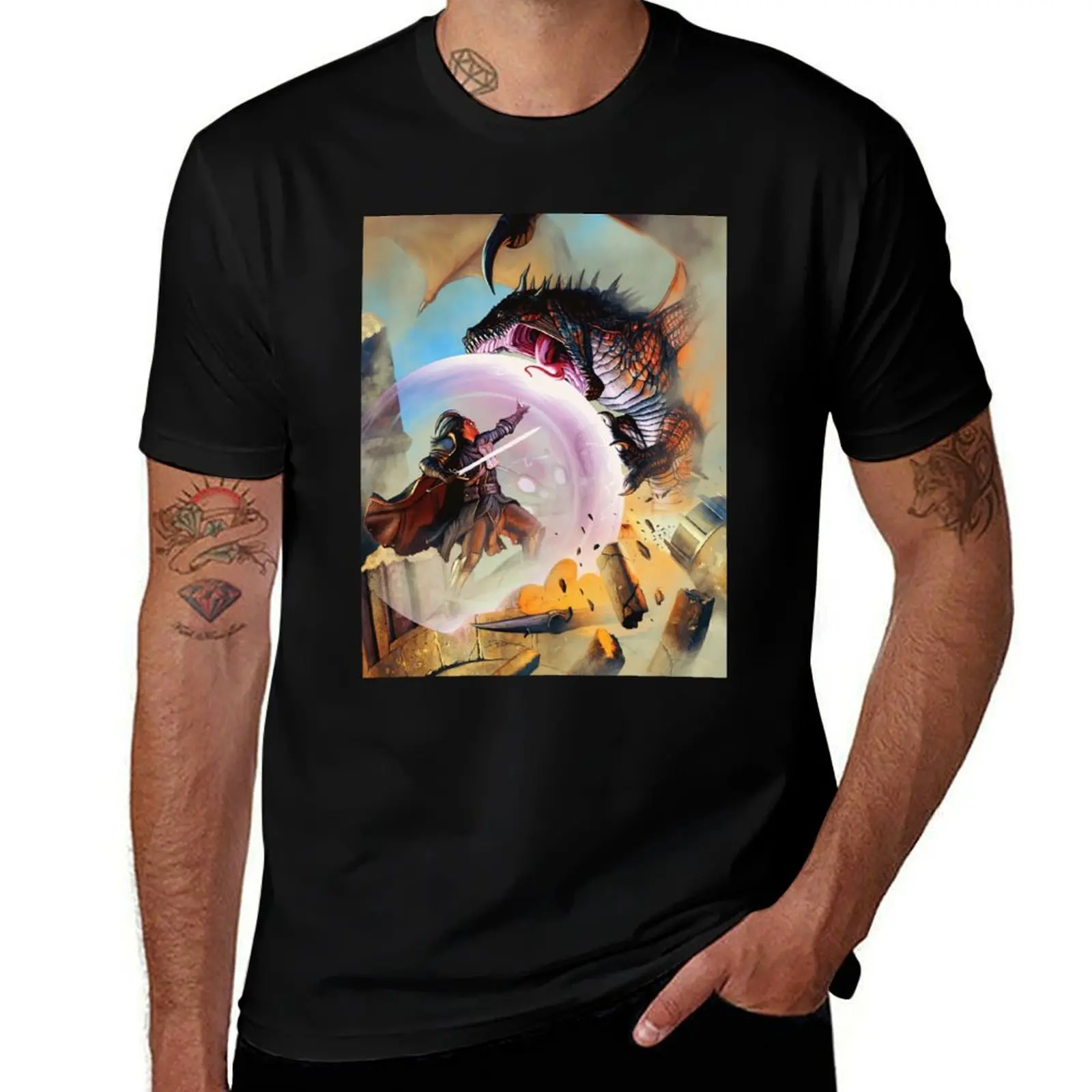 

pack t with for (tiefling white T-Shirt Wyvern vs man prints shirts shirts t version) Spellsword T-Shirt
