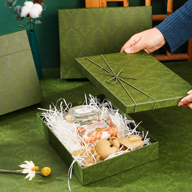 Custom. Dark Green Box In Stock Box Empty Box Top and Bottom Lid Scarf Shirt Packaging Box