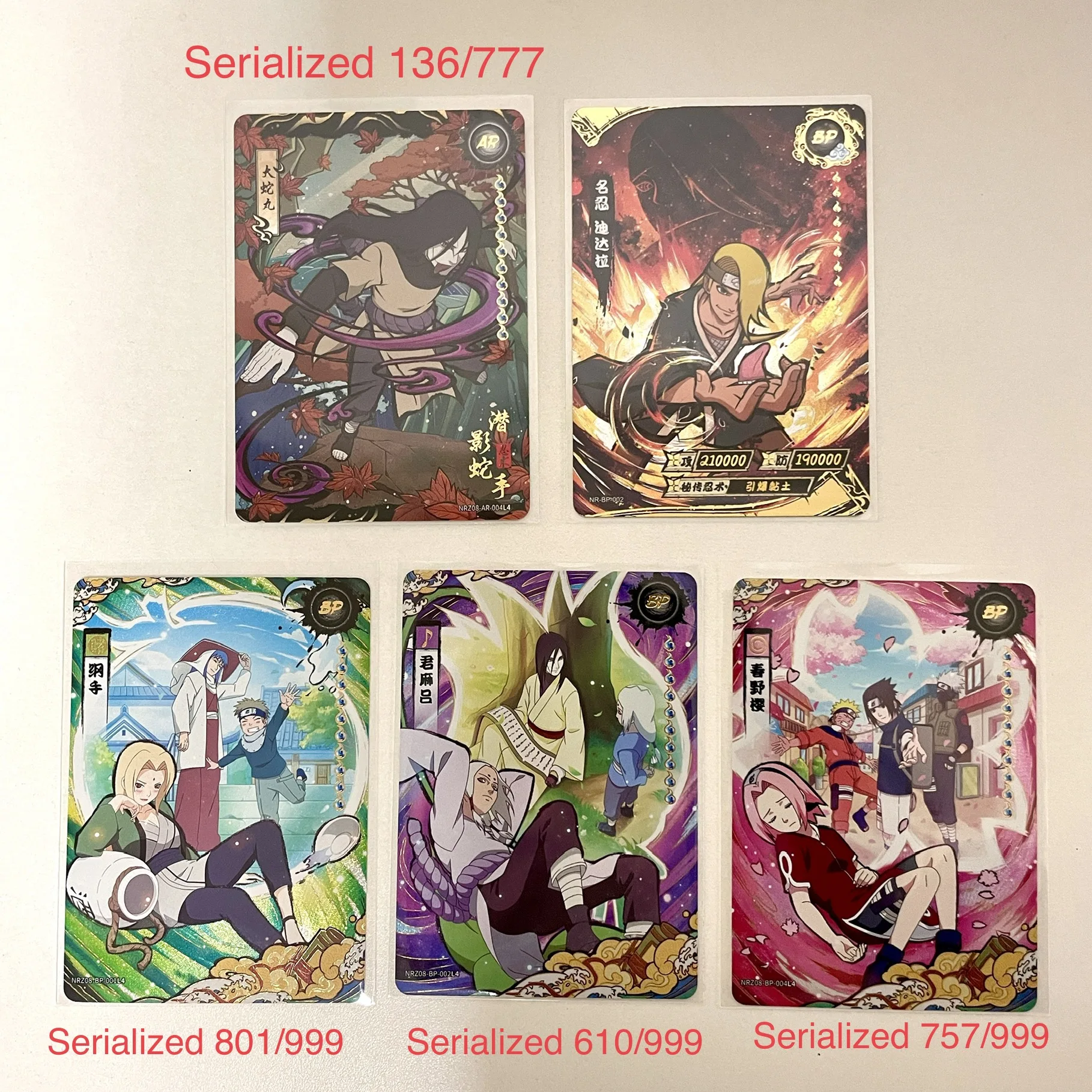 Kayou Anime genuino oferta especial Naruto BP PR NR CR tarjeta rara Uzumaki Kakashi Gaara Anime colección tarjeta niños juguete para regalo