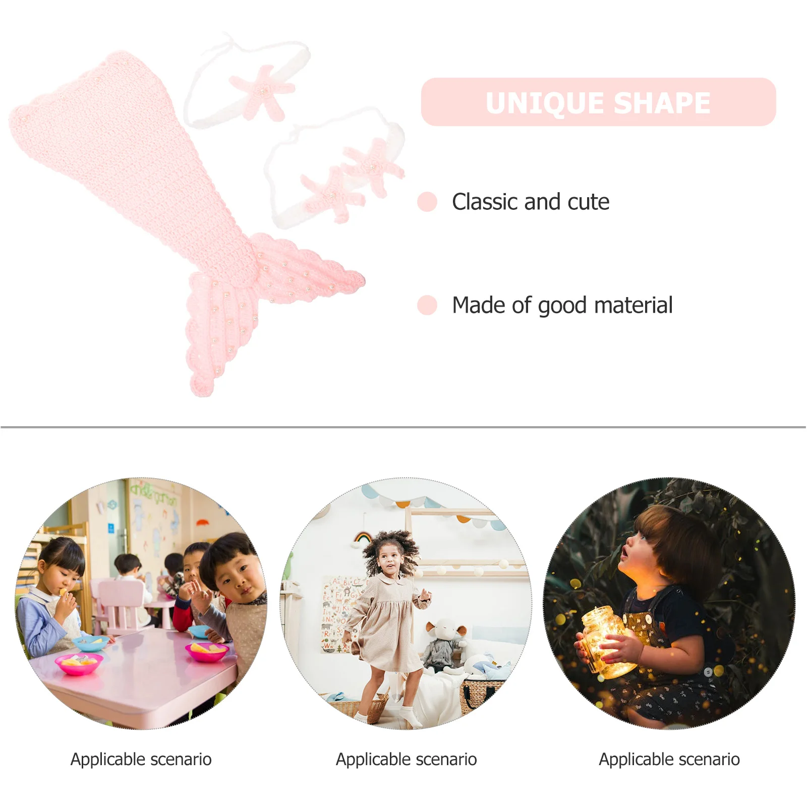 

1 Set Mermaid Tail Baby Costume Photography Props Newborn Cosplay Suits Crochet Knitting Sweater Party Decoration Set