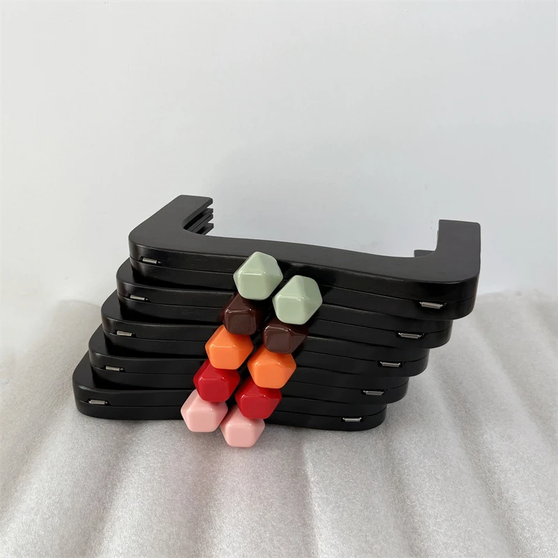 22X10 Cm Black Candy Wooden Bag Purse Frame Wood Clip Bags Handle DIY Handmade Sewing Brackets Handles for Making Handbag