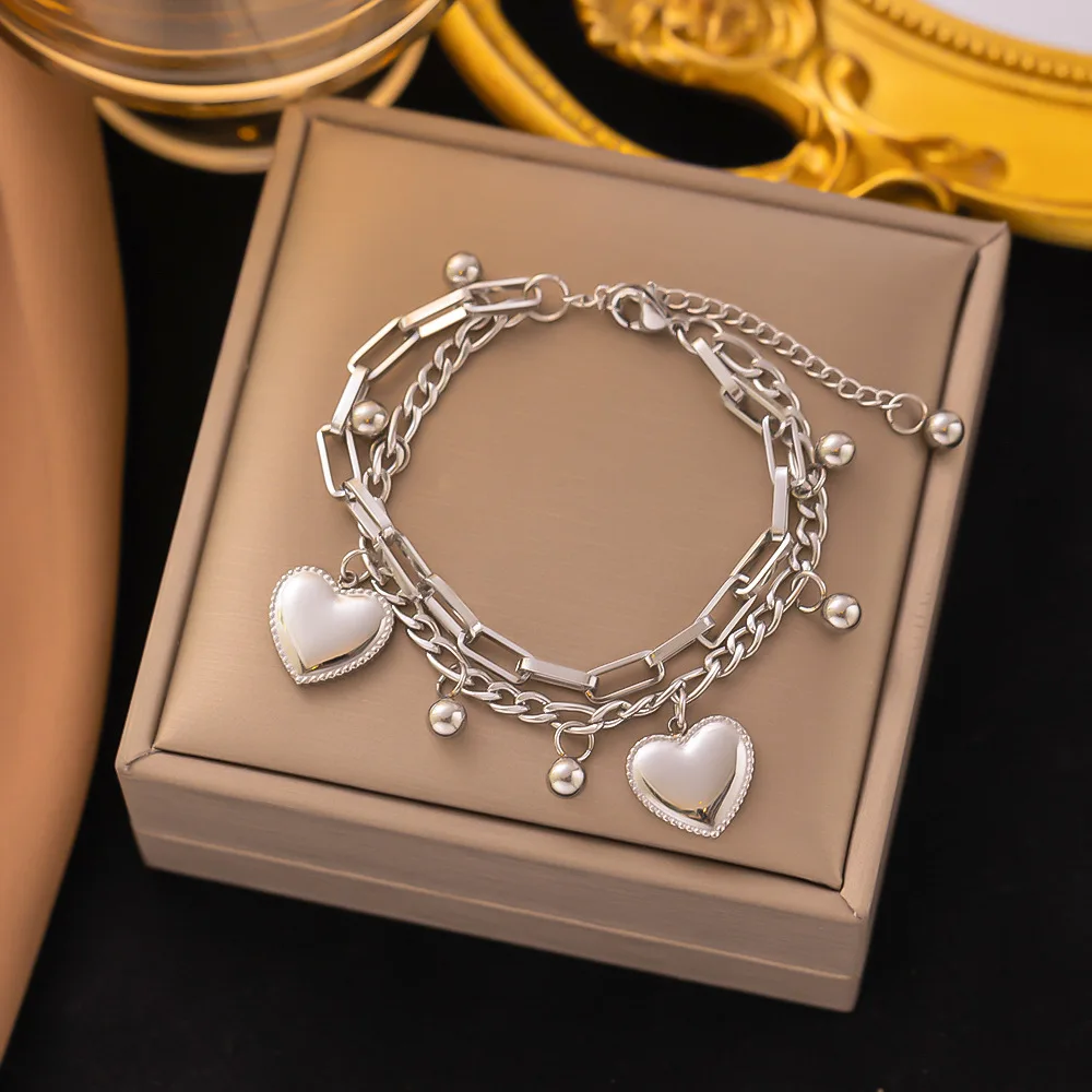 1PC Women's Fashion Trend Multi layered Steel Ball Bean Love Bracelet Travel, Date, Banquet, Party, Festival Dressing Gifts-2061 image 6