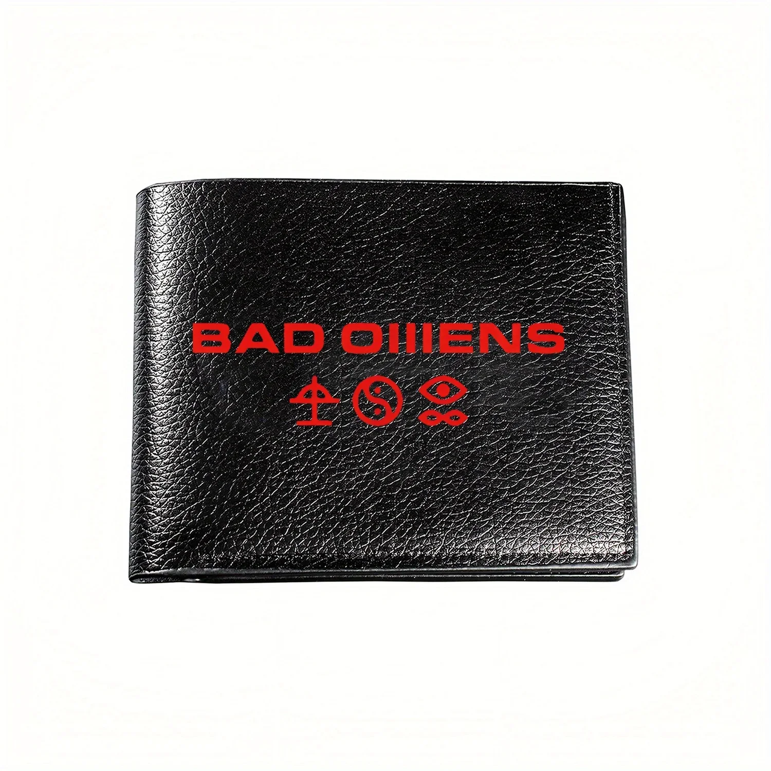 

Кошелек с логотипом Bad Omens, красный графический дизайн, деловой мужской повседневный элегантный простой практичный качественный кошелек, стильный креативный принт