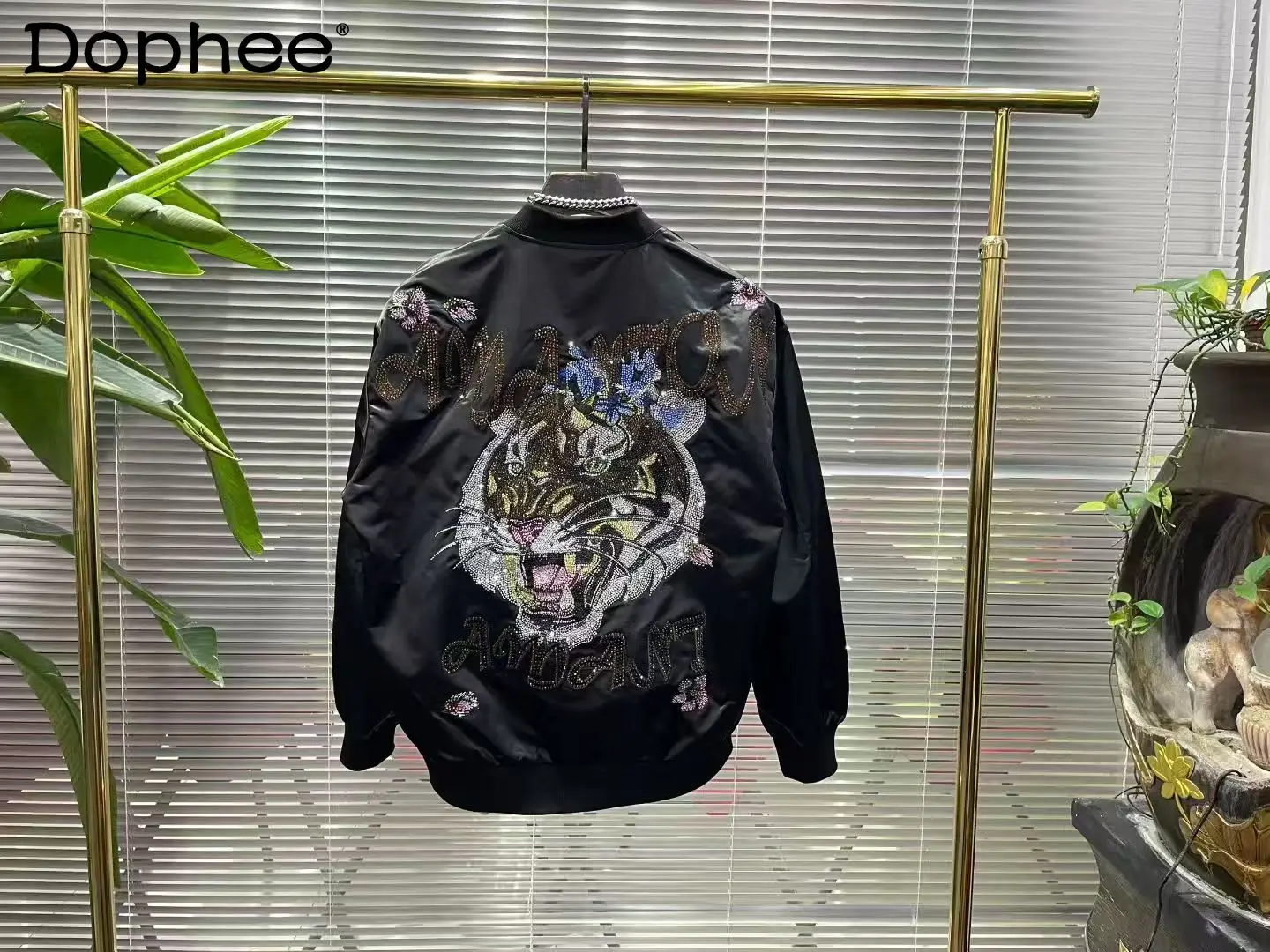 

2025 New Trendy Fashionable Handsome Casual Jacket Versatile Loose Heavy-duty Rhinestone Jacket for Men