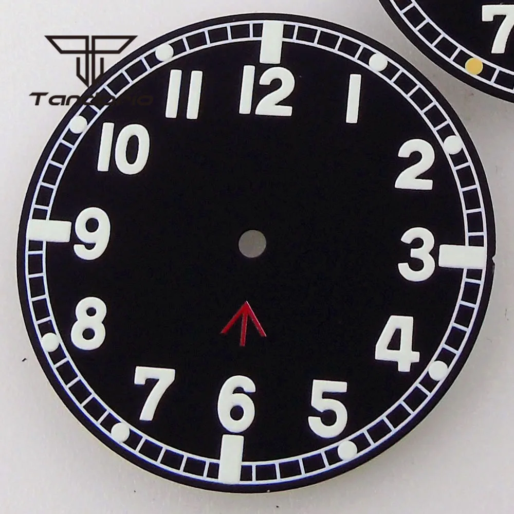39mm Gebürstet Pilot Tauchen Uhr Fall + 33,5mm Schwarz Zifferblatt 200M Wasserdichte Fit NH35A NH36A ETA2824 PT5000 ST2130 Anstellung Krone