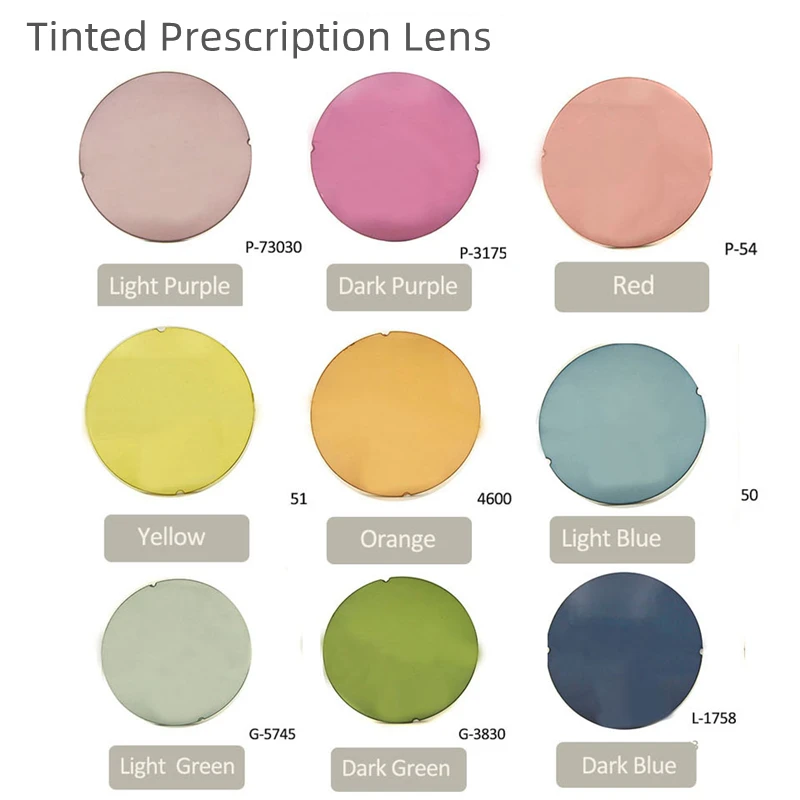 

2 Pcs ,Color Prescription Lens CR-39 Resin Dyeing Lens Myopia Optical Tinted Lenses Anti-UV 1.56,1.61,1.67 Colored Glasses