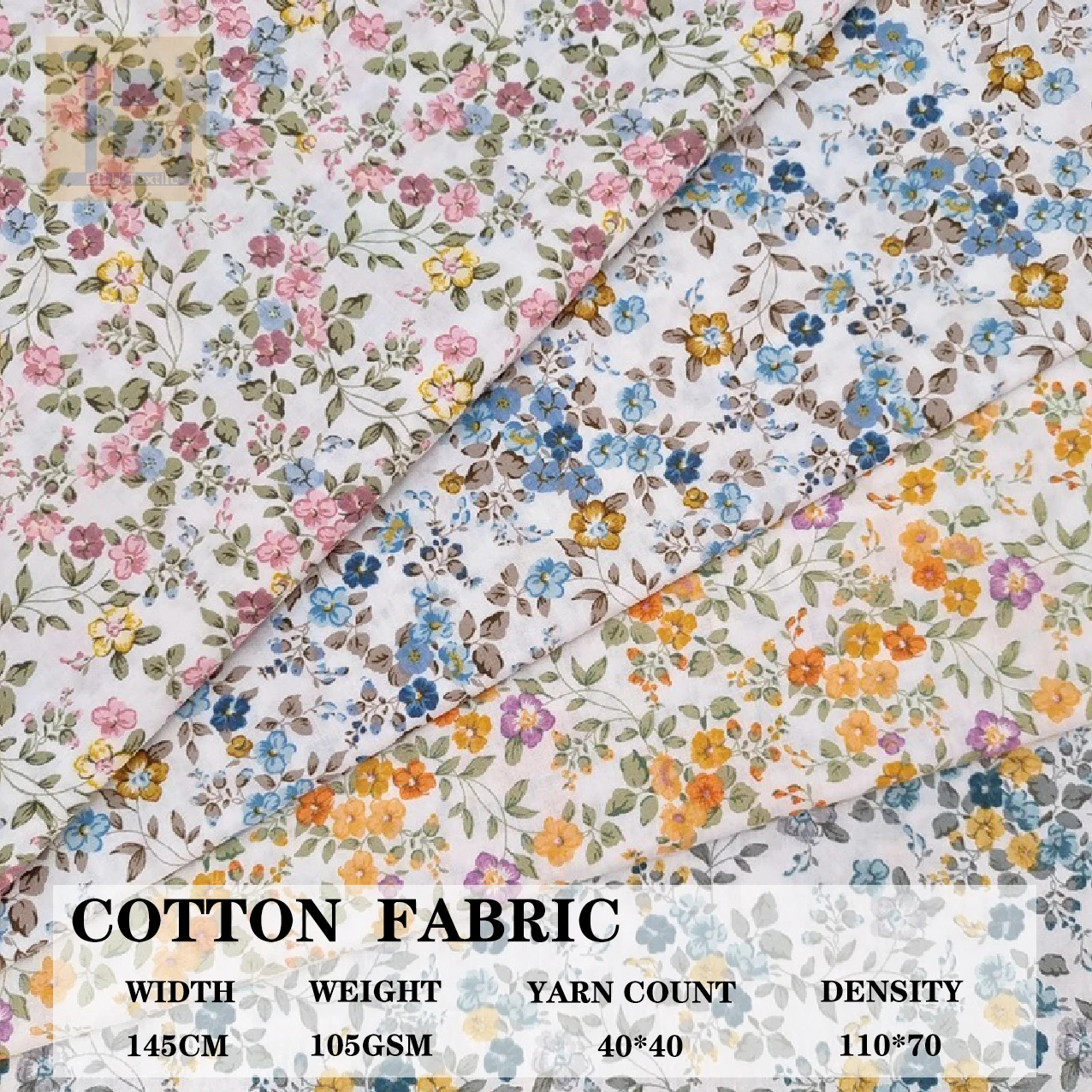 

Хлопковая ткань 1м/2м/3м, в пасторальном стиле, с мелким цветочным узором, для детской одежды, женских платьев и домашней одежды, ткань для шитья своими руками.