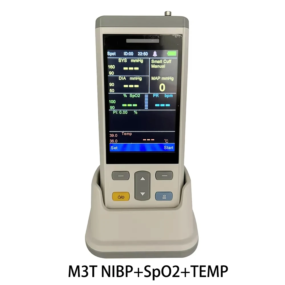 3.5 Inch TFT Handheld Veterinary Oximeter Monitor Dog Cat Monitor Machine M3T NIBP+SpO2+TEMP And M3E NIBP+SpO2+EtCO2 Monitor