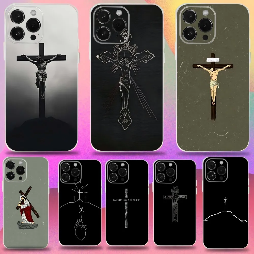 

God Jesus Christ Christian Phone Case For iPhone 16,15,14,13,12,11 Pro,Max,Plus,X,XS,XR,SE,Mini Transparent Silicone Soft