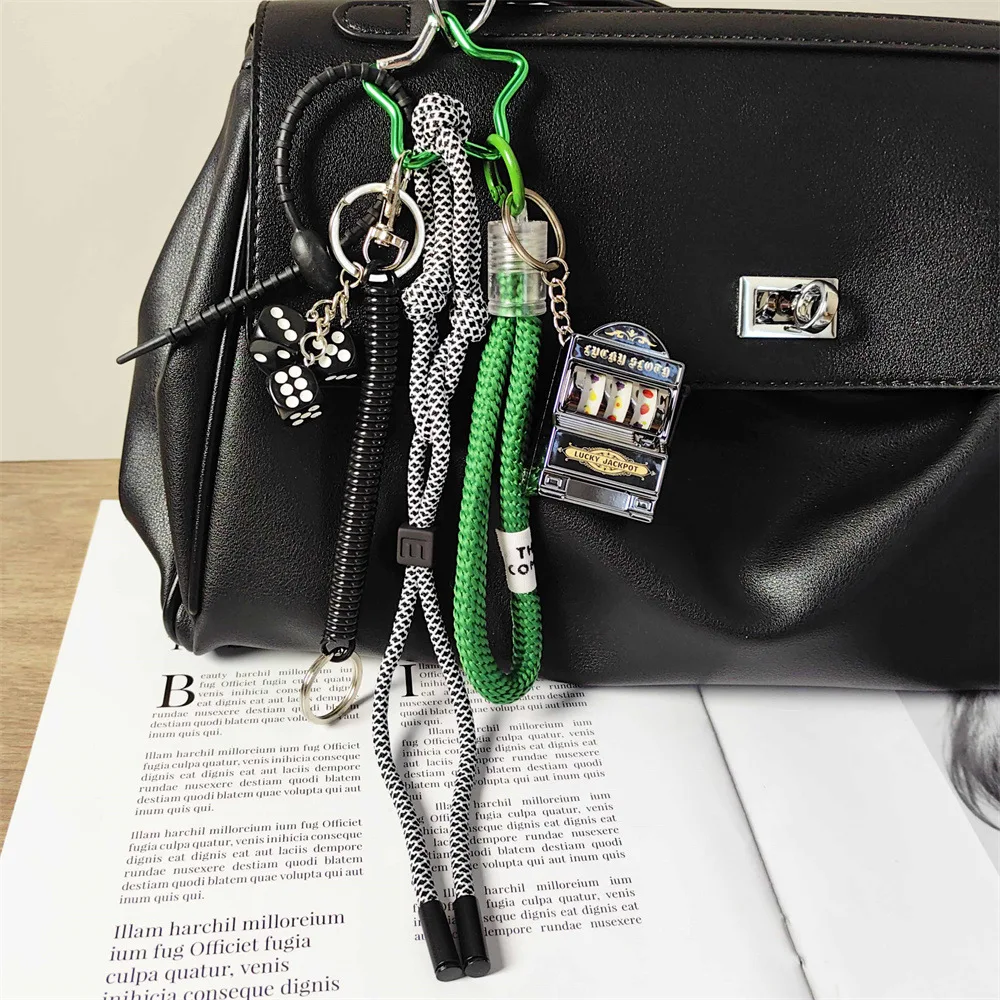 

Creative Fruit Machine Game Console Hanging Decoration Dice Keychain Men and Women Bag Charm