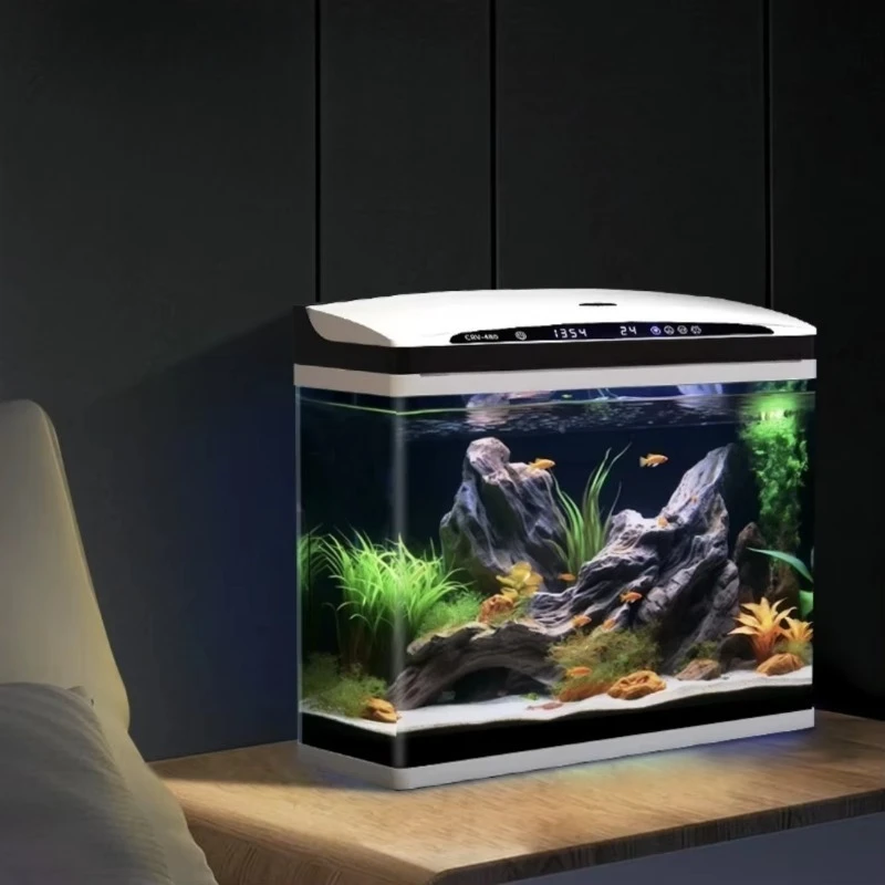 Custom Large Glass Fish Tank Aquarium, Smart Automatic Glass Fish Tank with Canister Filter for Home & Office