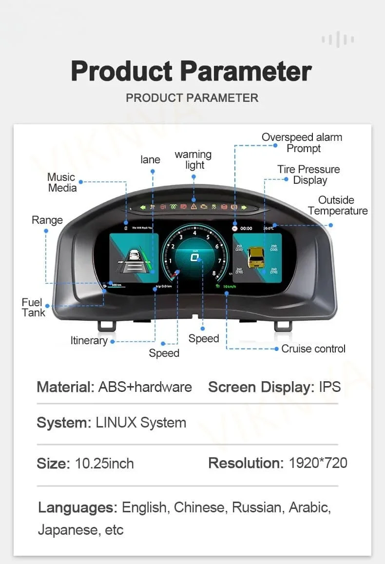For VW Volkswagen CC Magotan B8/Passat B8/ARTEO/Variant Dashboard Odometer Speedometer Virtual Cockpit CarPlay Android Aut