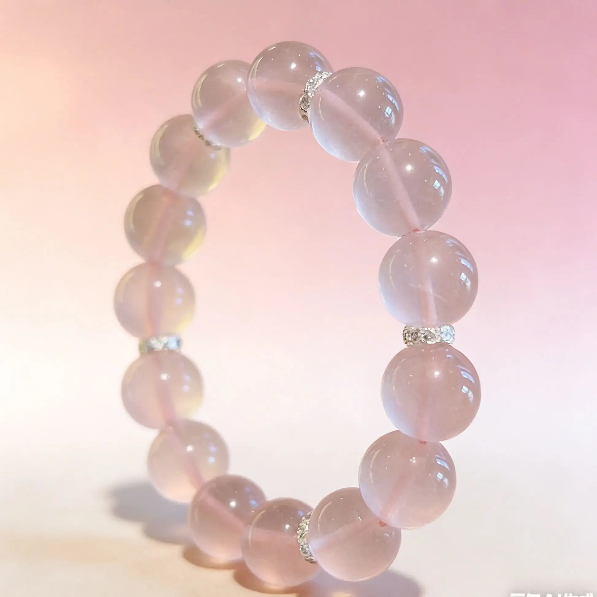 

Light Luxury Gift: Large-Grained Natural Pink Crystal Bracelet, Fresh & Sweet Fine Jewelry for Women, Elegant Daily Wear