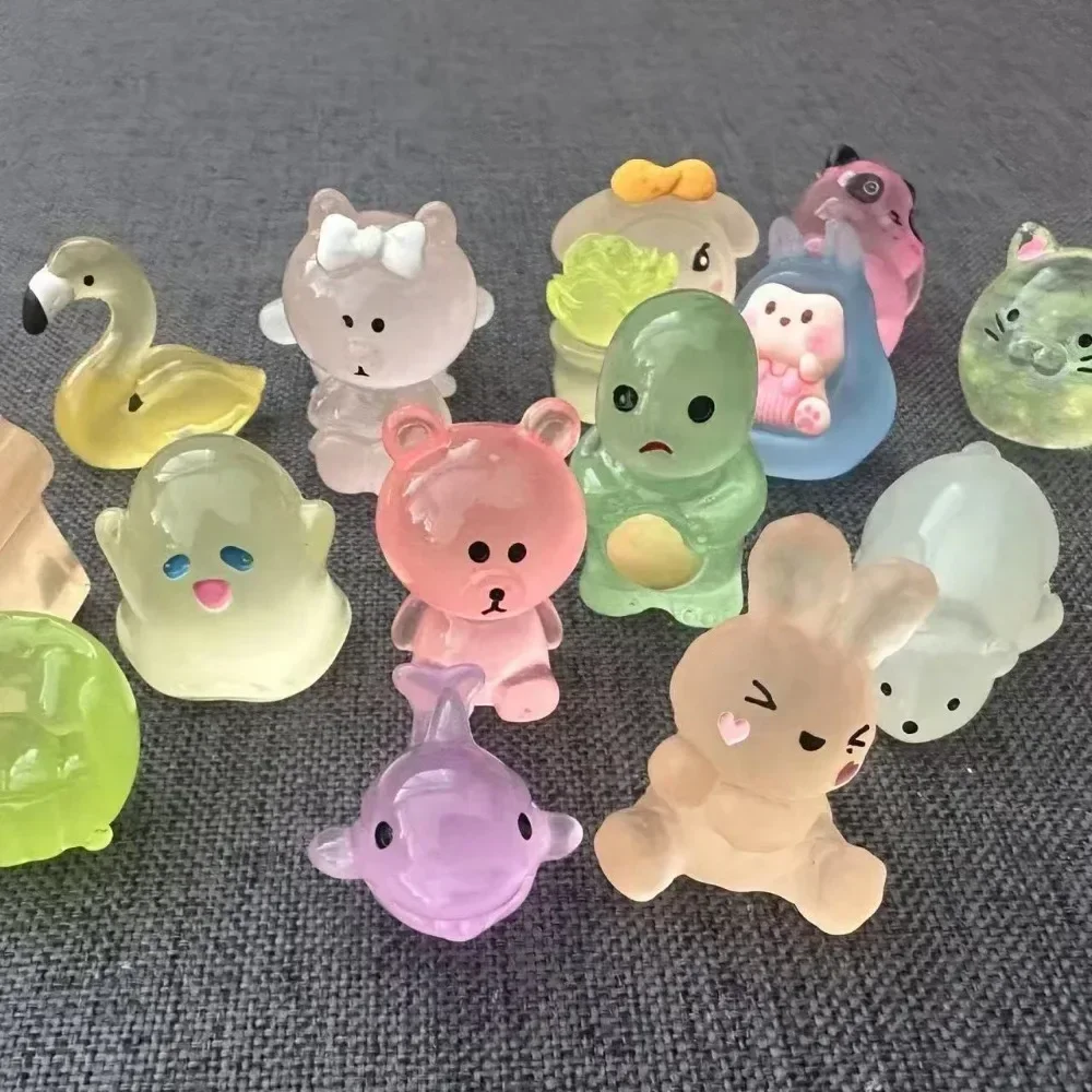 Bonito luminoso caixa cega estilo aleatório pequenos brinquedos pequeno-animal mini cuteplay figuras acho saco maré simulação dos desenhos animados animais crianças