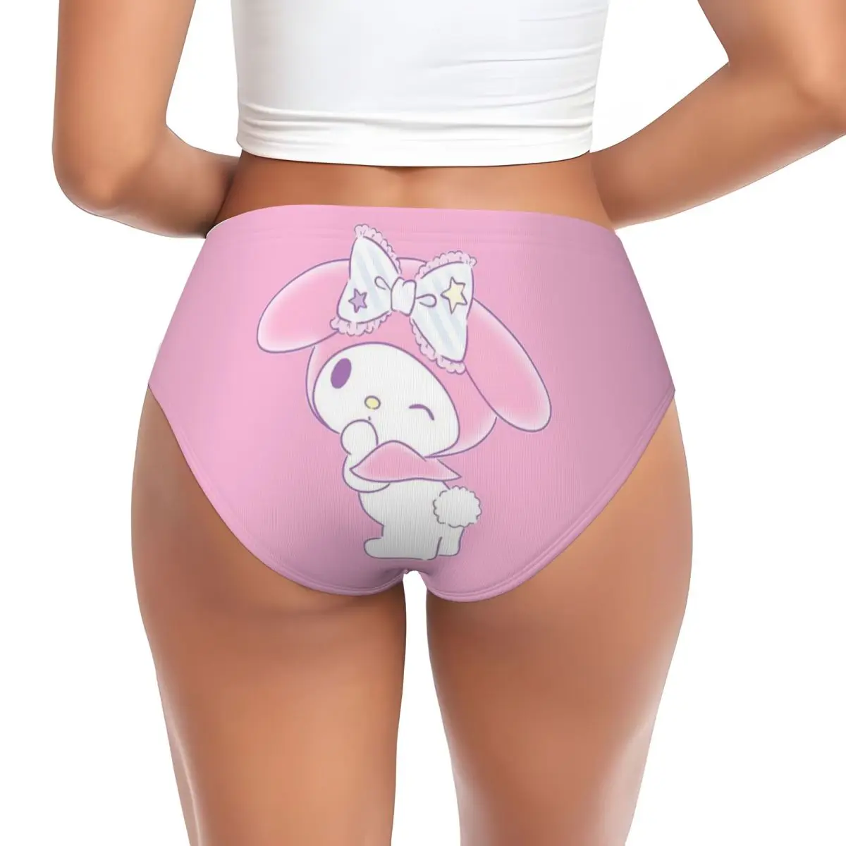 Calcinha Stretch Respirável das mulheres, Breve melodia personalizada, Cueca dos desenhos animados