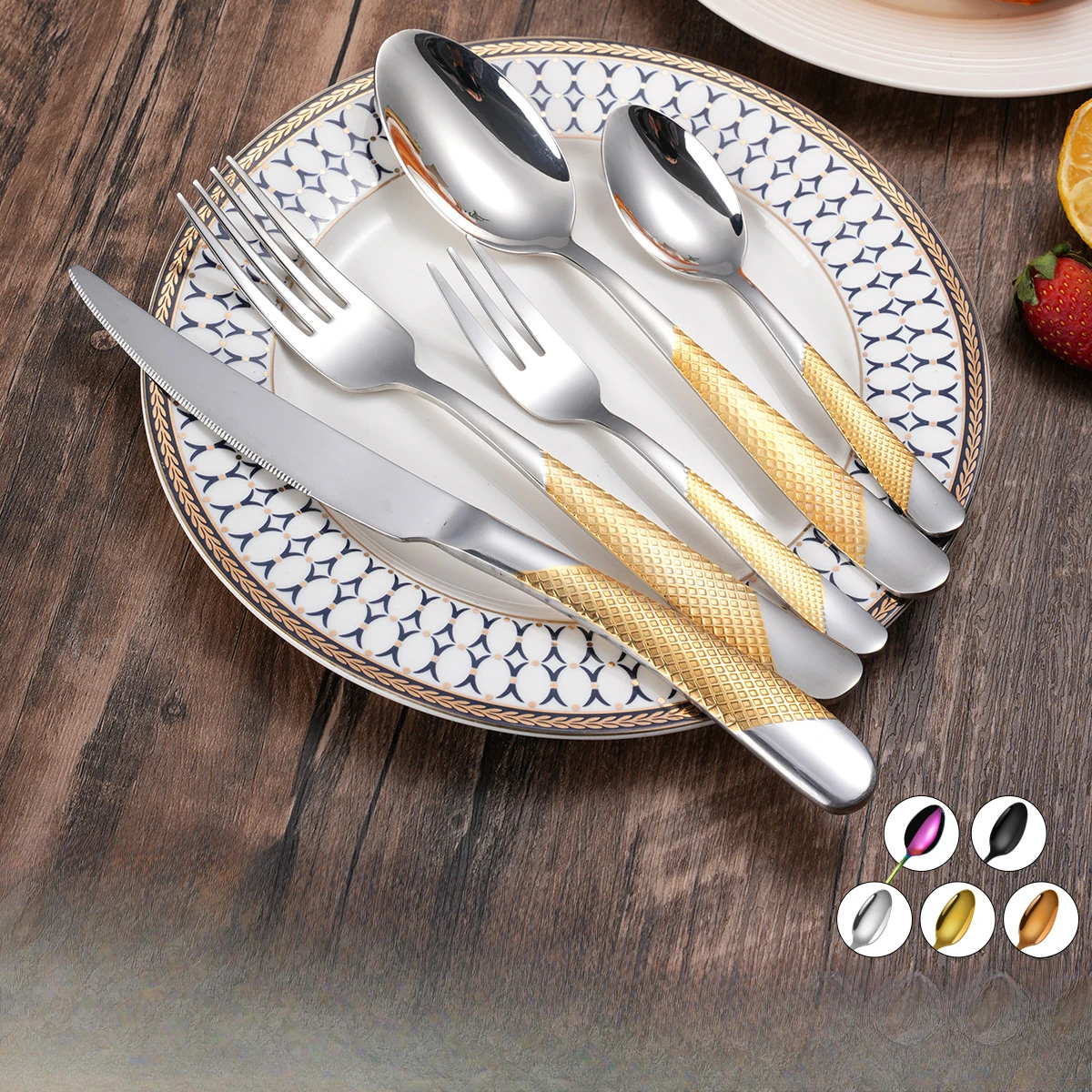 

Star Diamond Western steak knife fork spoon dessert spoon coffee spoon household stainless steel cutlery knife and fork