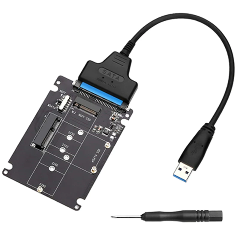 M2 USB Adapter M.2 NGFF to SATA Adapter MSATA To USB SATA 3.0 Converter External mSATA m.2 NGFF to SATA3 USB Adapter Riser Board