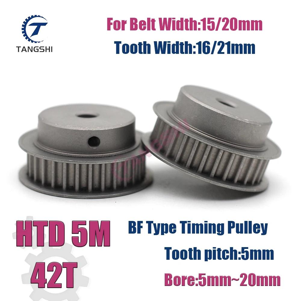 

HTD 5M 42 Teeth Synchronous Timing Pulley Bore 5mm to 20mm for Width 15/20mm Belt 5M-42Teeth Timing Pulley