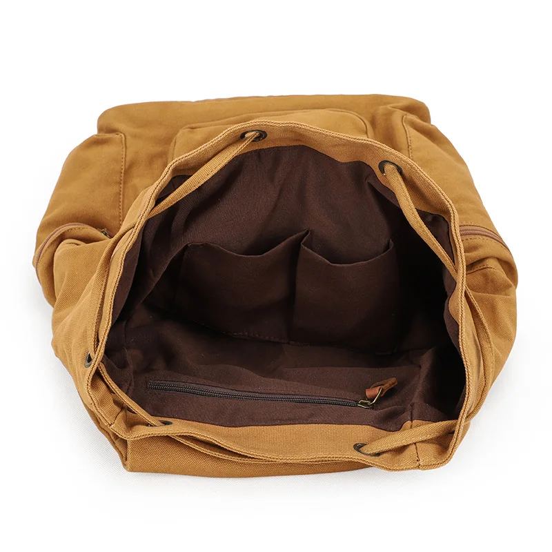Large Capacity Canvas Backpack Breathable Lightweight Sweat Absorbent Travel Bag Casual Style Leisure Wind Bookbag Tote Bag view 5