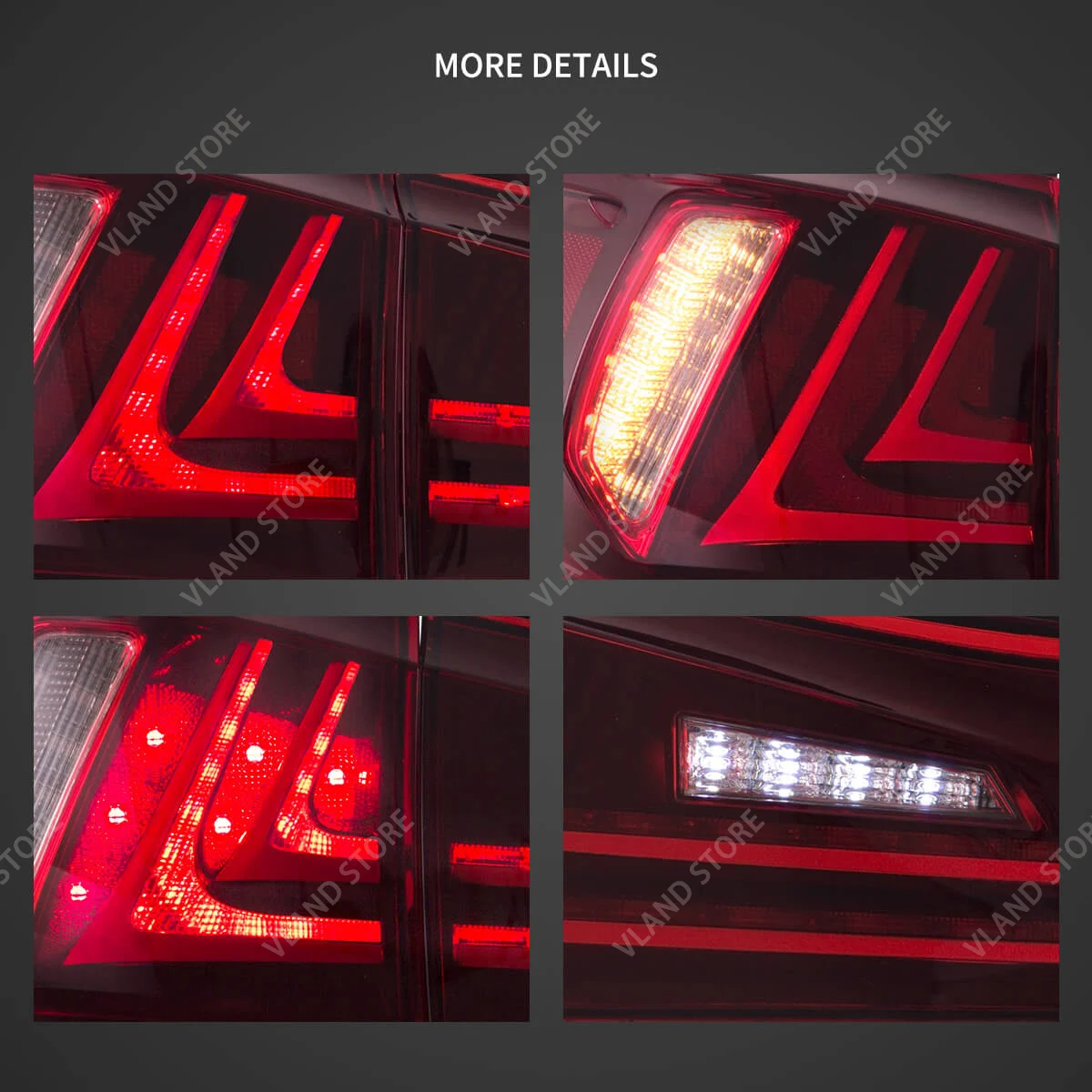 Vland 06-13 IS250 IS350 2nd Gen (XE20) LED Tail Lights with Amber Turn Signal – Stylish Upgrade for Enhanced Visibility an