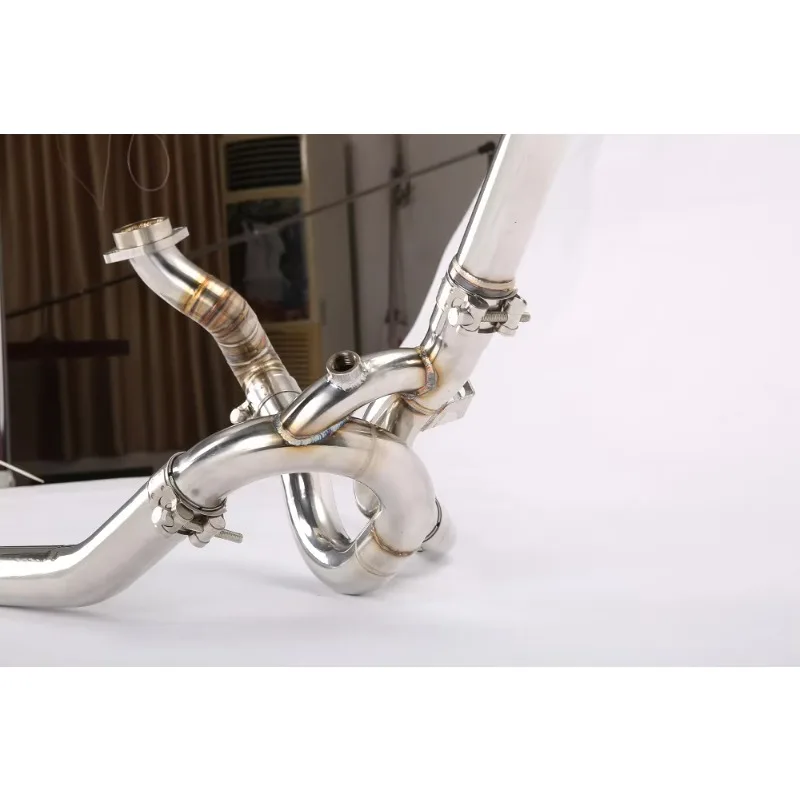 FBB قطع غيار الدراجات النارية عالية الأداء التيتانيوم الفولاذ المقاوم للصدأ ألياف الكربون تعديل نظام ماسورة العادم ل SV1000 #2