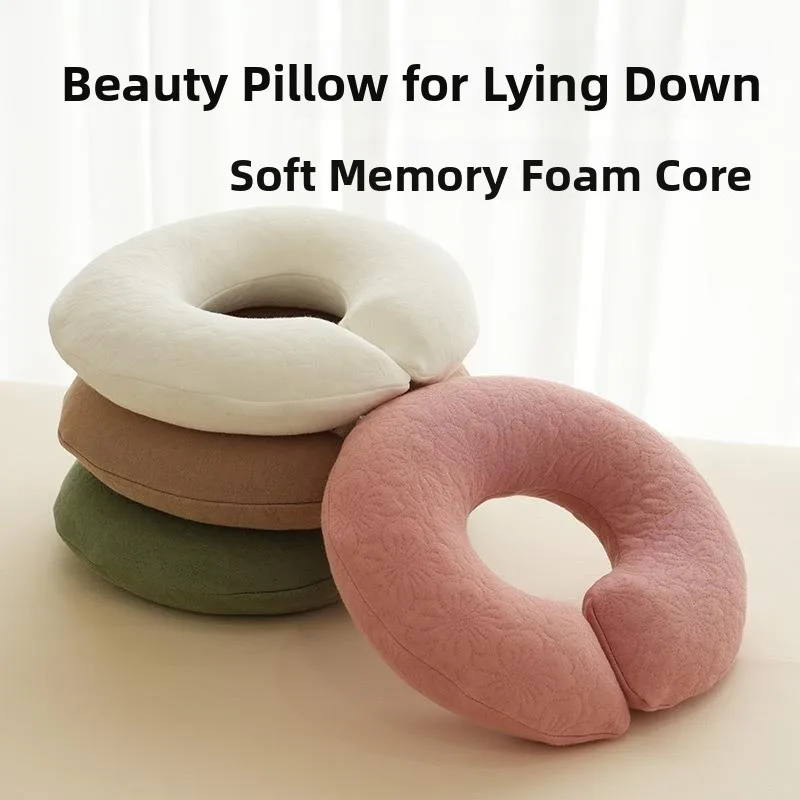 

Professional Salon Use round Face Pillow Massage Bed Hole Pad Removable Cover Neck Shoulder Back Massager U-Shaped Pillow
