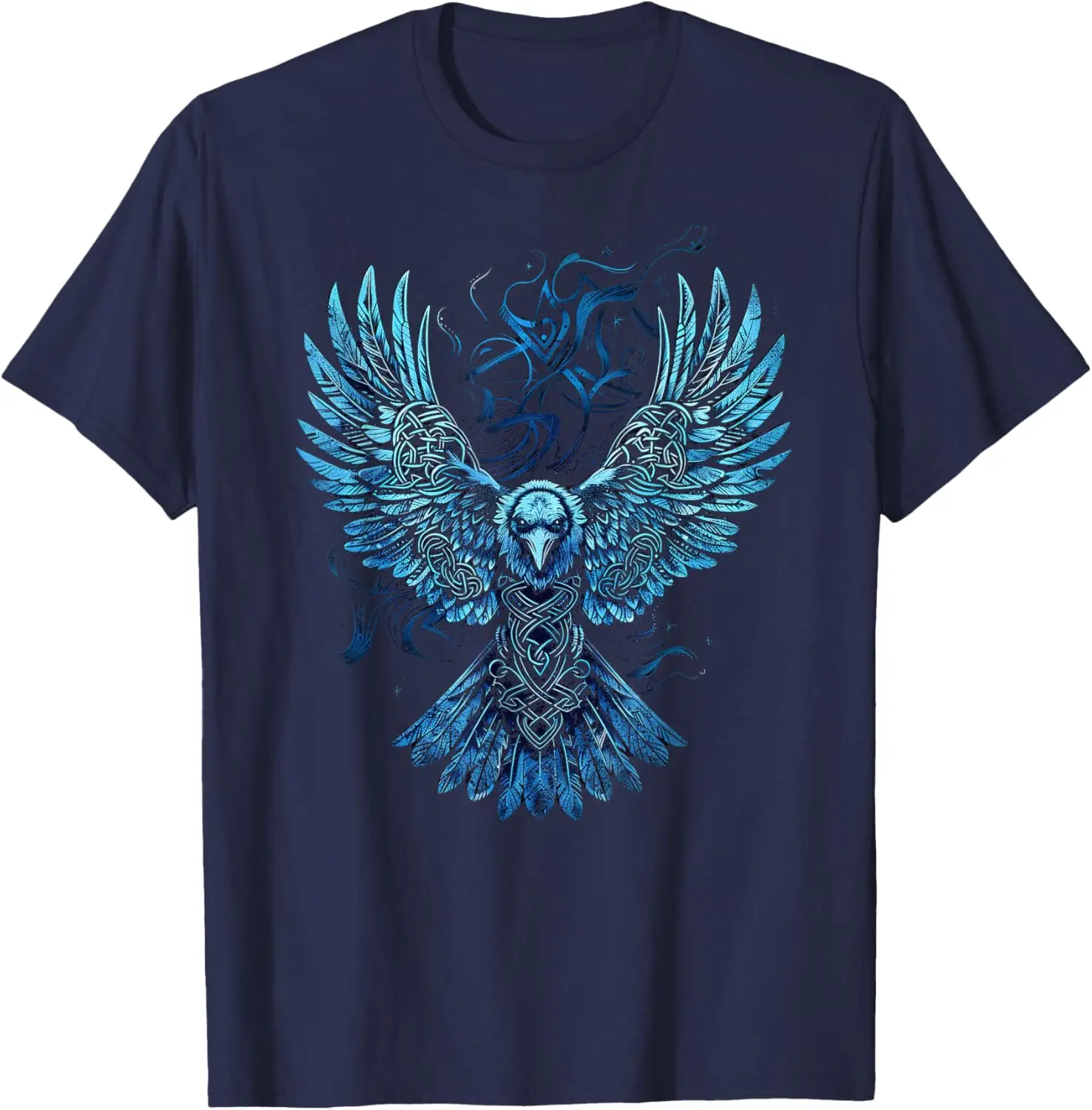 Odins Raven Nordic Warrior Valhalla Norse Myth T-Shirt 100% Cotton O-Neck Short Sleeve Summer Casual Mens T-shirt Streetwear