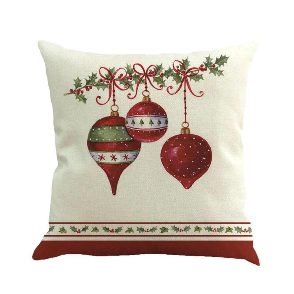 

Merry Christmas Tree Stocking Snowflake Linen Pillow Pillowcase for Christmas