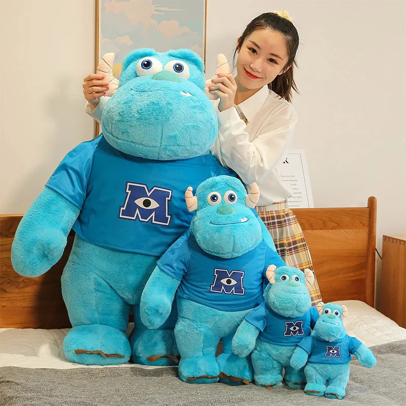 Hot Sale Kawaii Blue Monster Plush Toy Stuffed Animal Fuzzy Long Fur Soft Cuddly Pillow for Kids Girls Boys Birthday Gift Party
